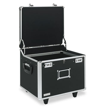 Vaultz® Locking Mobile File Chest, Letter-legal Files, 17.5" X 15.5" X 14.5", Black-chrome freeshipping - TVN Wholesale